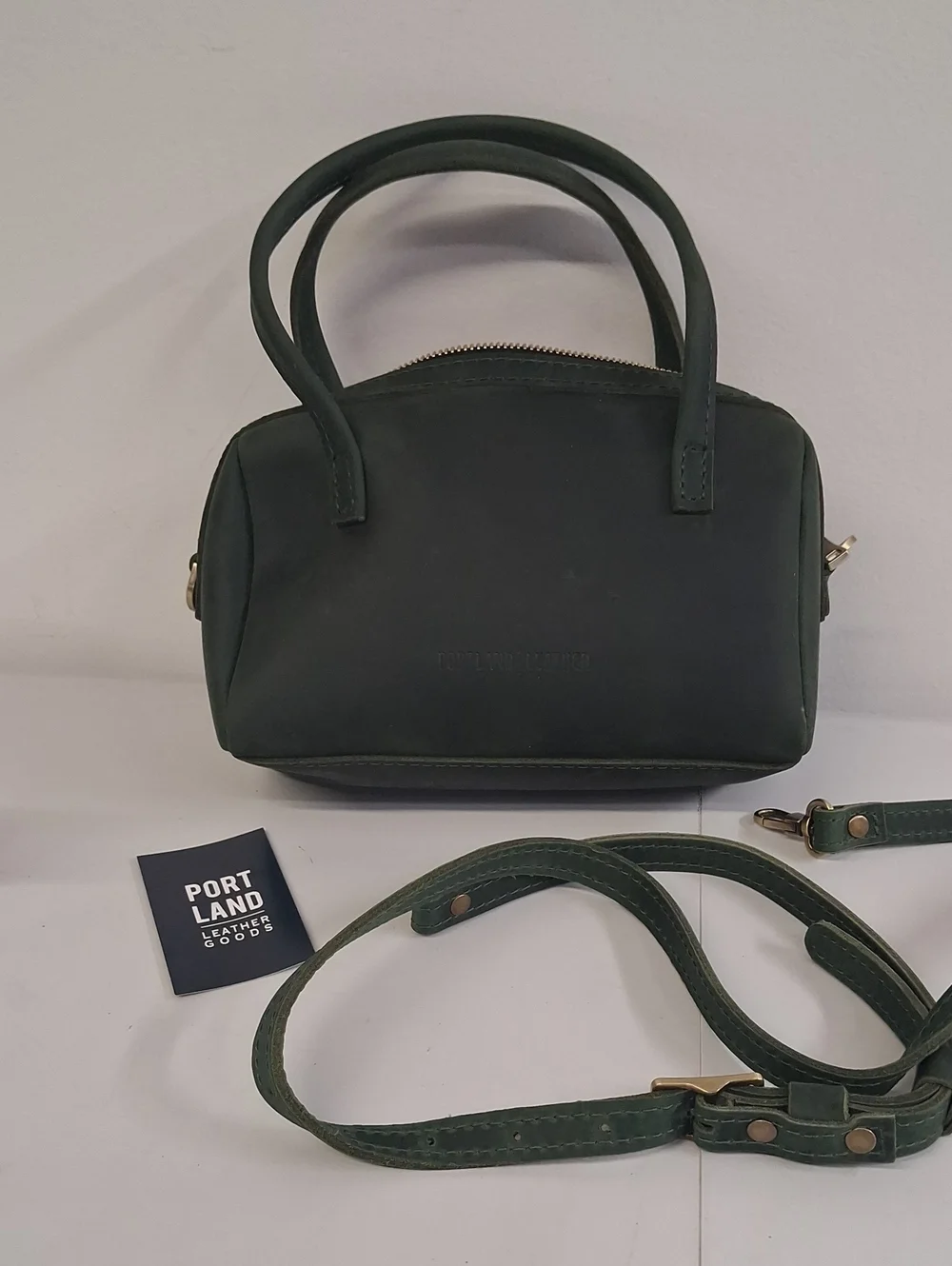 NWT Portland Leather Goods Green Sloan Doctor Bag Unisex